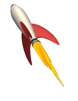 Animated rocket spinning clockwise